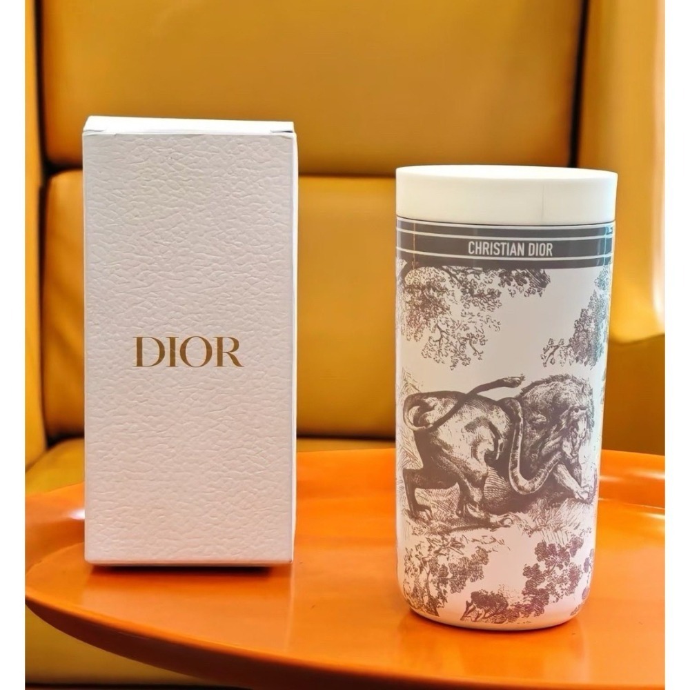 【尾貨清倉】DIOR 迪奧印花叢林隨行杯 紅色  附提袋-細節圖3