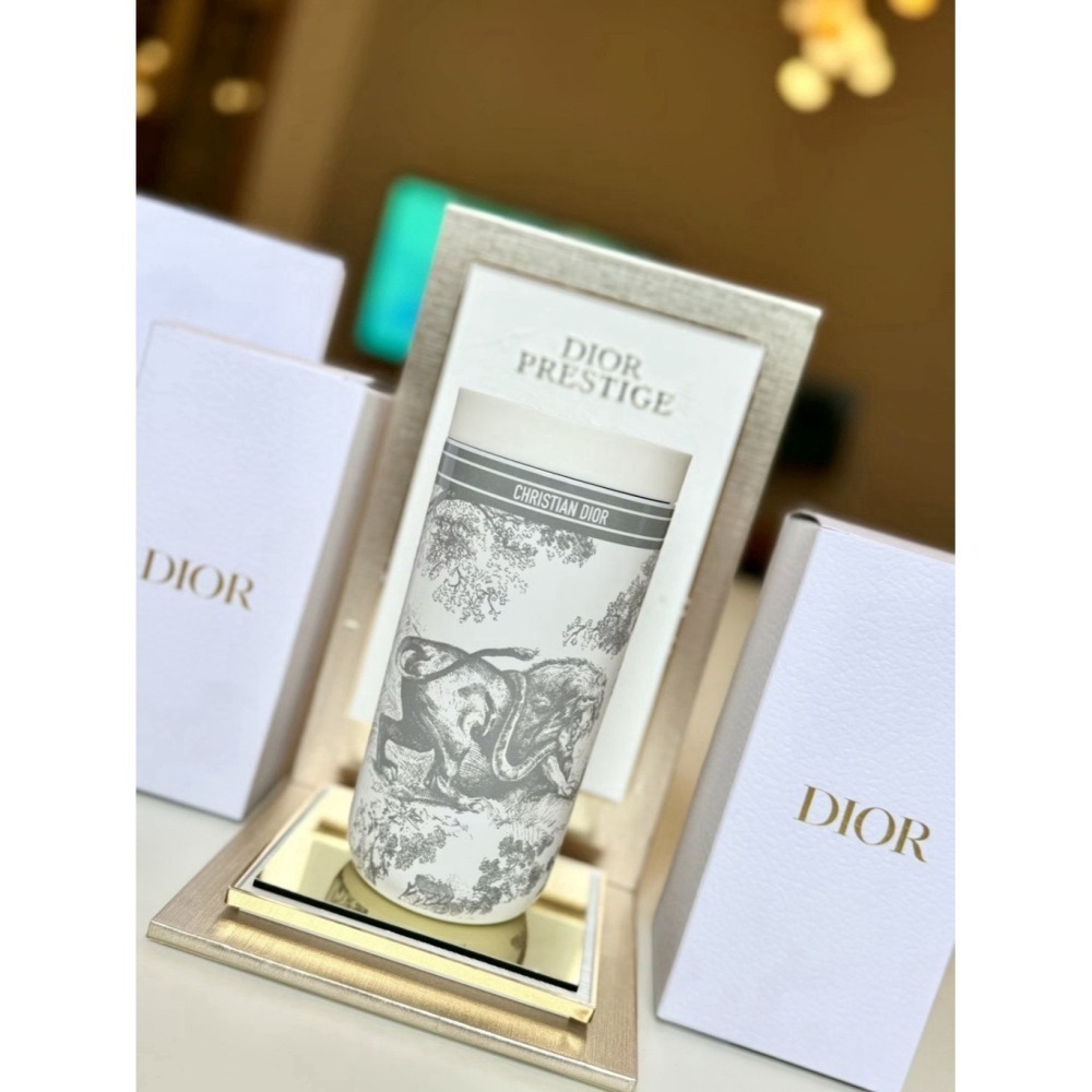 【尾貨清倉】DIOR 迪奧印花叢林隨行杯 紅色  附提袋-細節圖5