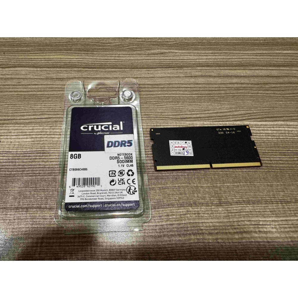 [詢問前請先看內文] 售升級拆下二手良品 台灣代理商終身保固 美光 DDR5-5600 8GB 筆電記憶體。-細節圖2