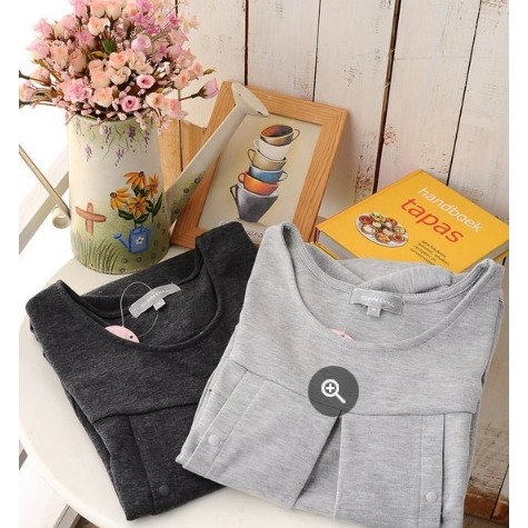 【亞米小舖】日本孕婦裝外出哺乳衣 孕婦上衣 春夏秋可穿G190-細節圖3