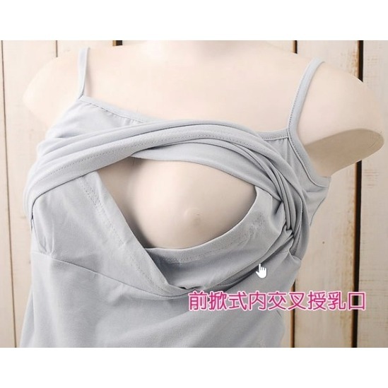 【亞米小舖】日本孕婦吊帶/哺乳吊帶背心*超柔適純棉*4色-細節圖2