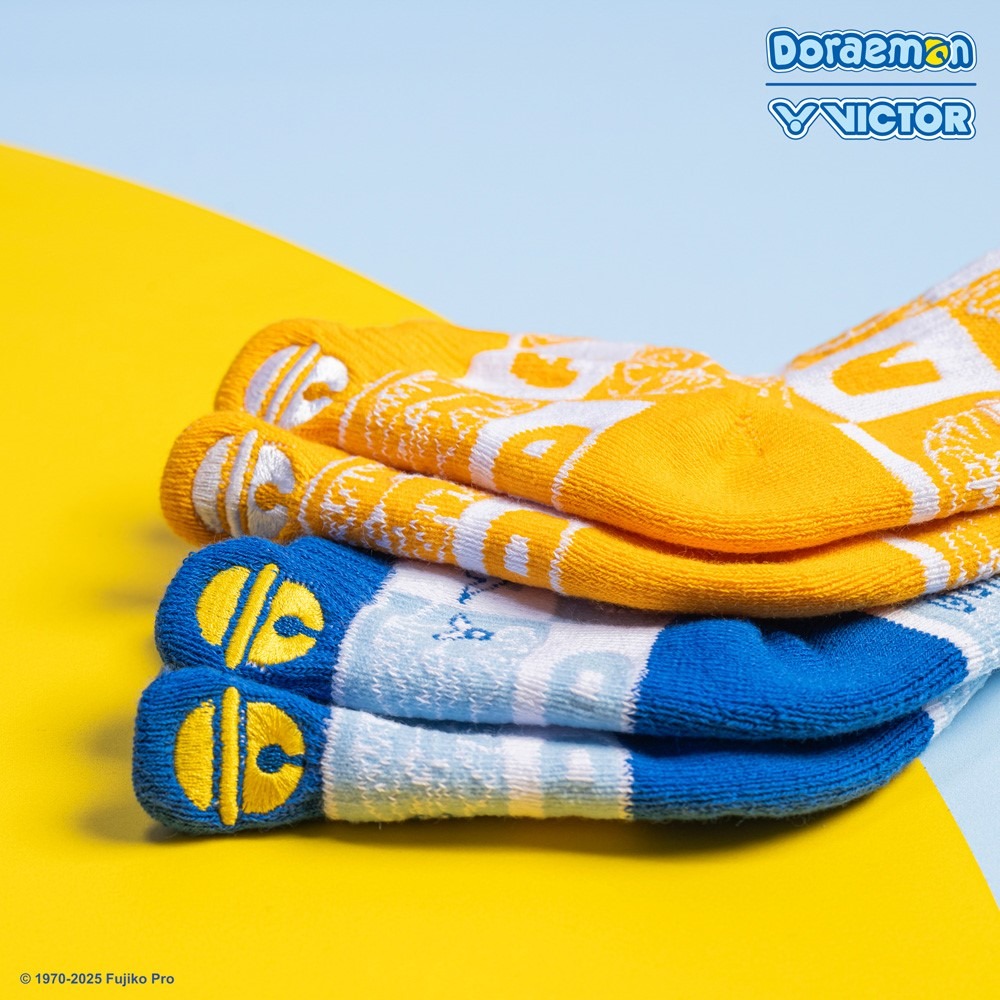 【唯羽生活】VICTOR X 哆啦A夢 童襪 低筒 運動襪 C-5146DRM 羽球襪 襪子 小叮噹 哆啦美-細節圖2