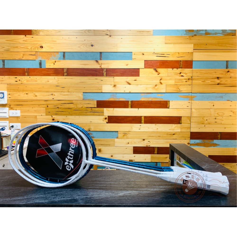 【唯羽生活】eXthree【王者之劍 】超力 王劍 EXCALIBUR 90 咖哩棒 球拍擊墬王 珍珠雪白 藍色 銀刻-細節圖2