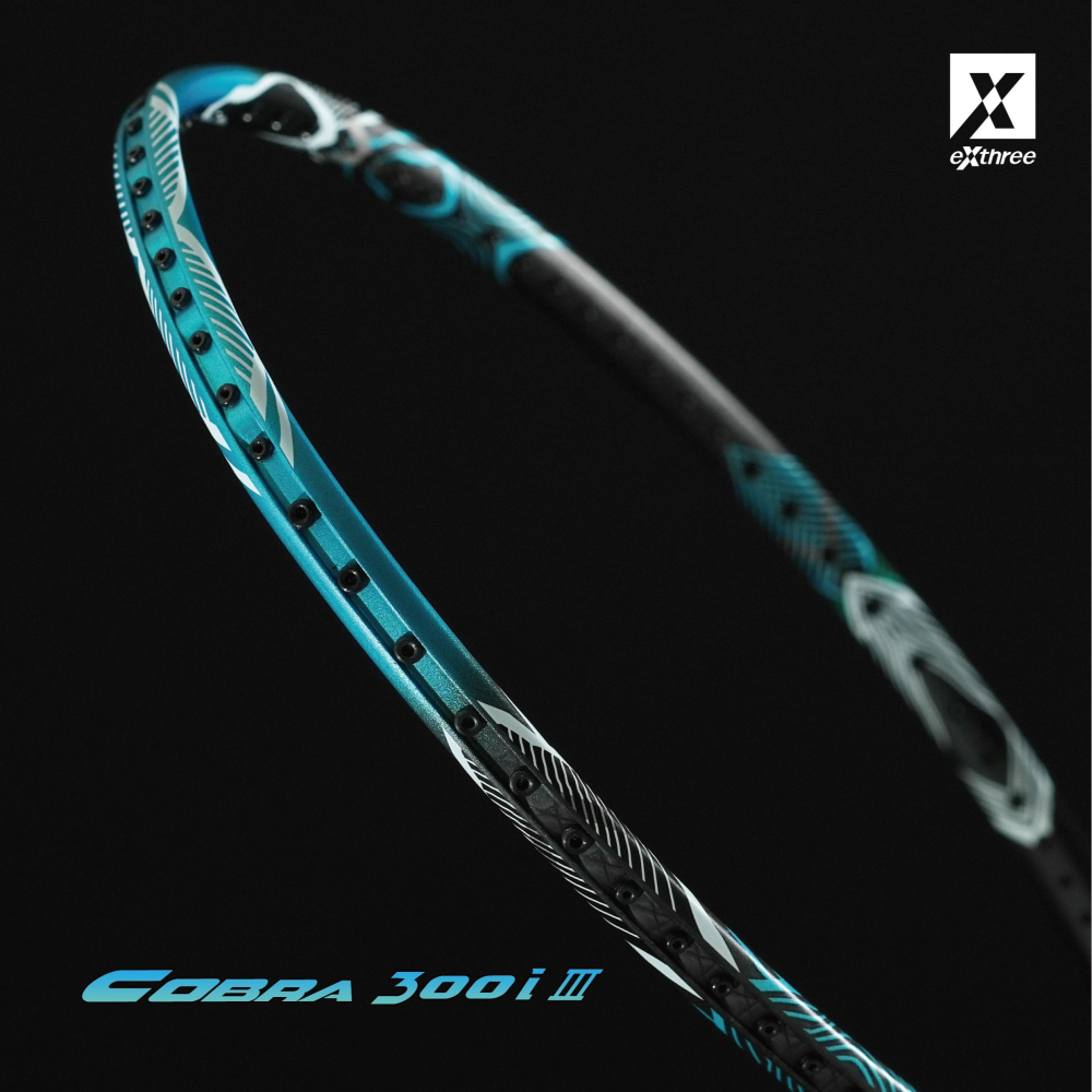 【唯羽生活】eXthree【COBRA300i III】羽球拍 超力 眼鏡蛇 羽球拍 消光闇青-細節圖4