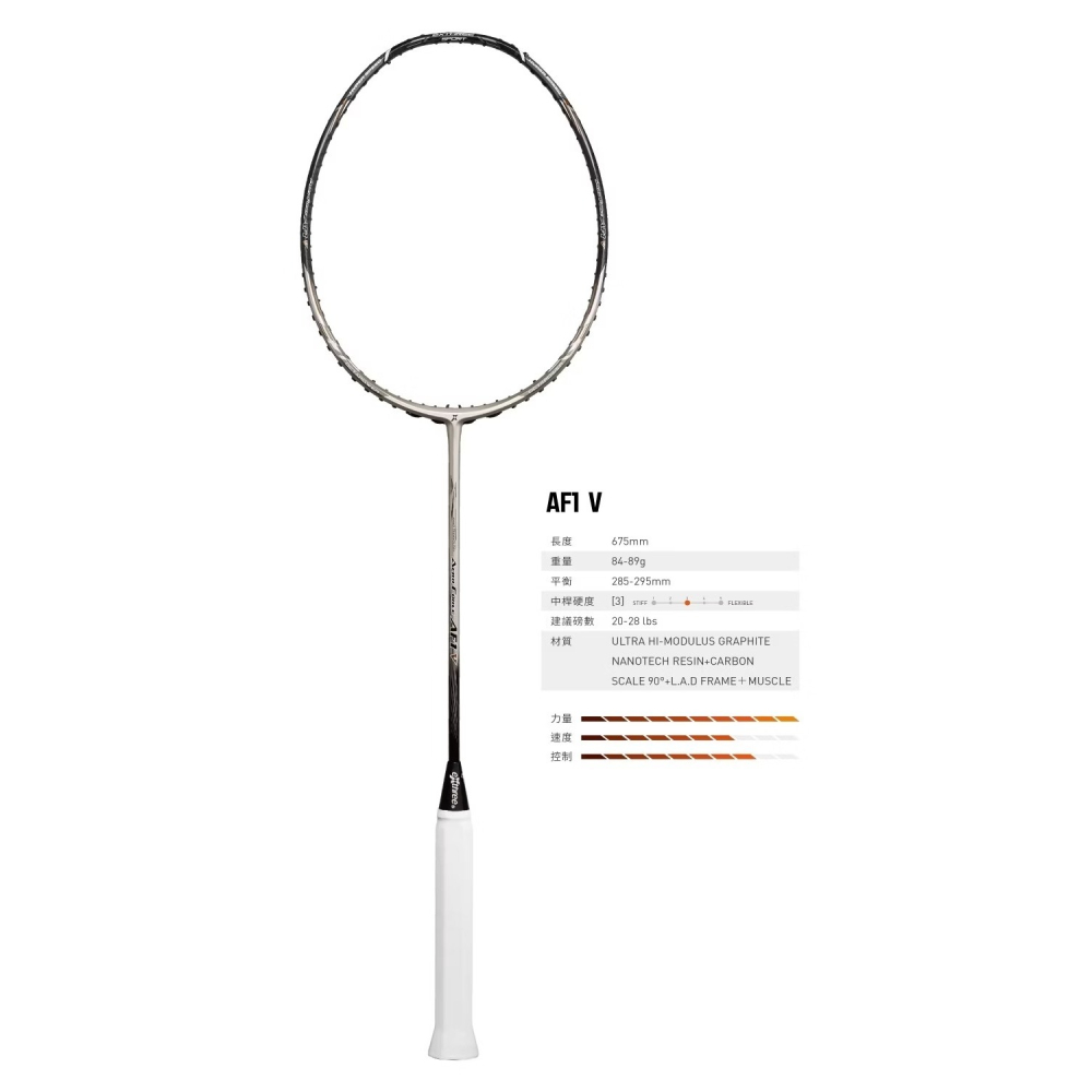 【唯羽生活】eXthree【AF1 V 】 香檳金 藍色 羽球拍 AERO FORCE ONE V 羽拍 超力 五代目-細節圖5