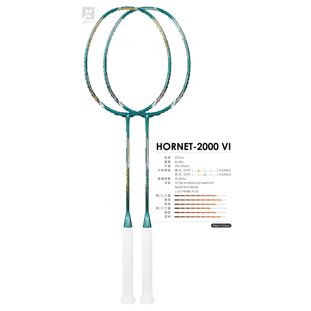 【唯羽生活】eXthree【HORNET Ⅵ】綠蜂 羽球拍 超力 大黃蜂 六代 羽拍 國民神拍-細節圖2