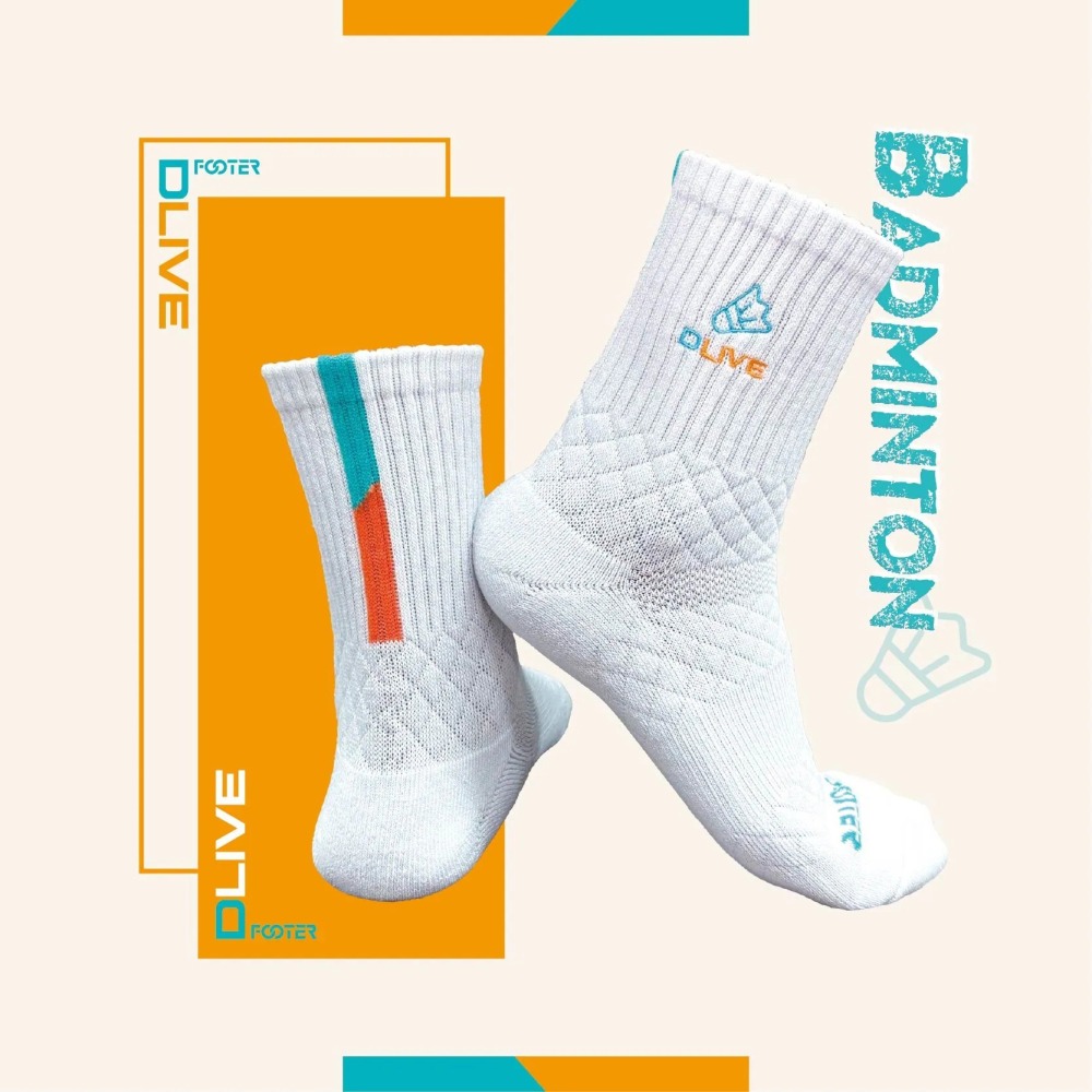 【唯羽生活】DLIVE X Footer - 聯名羽球1/2襪 極速領域 DL04 羽球襪 運動襪 襪子-細節圖3