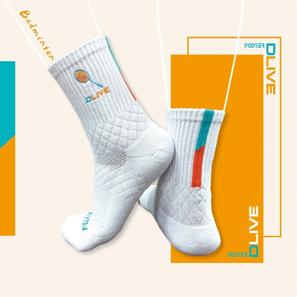 【唯羽生活】DLIVE X Footer - 聯名羽球1/2襪 極速領域 DL04 羽球襪 運動襪 襪子-規格圖8