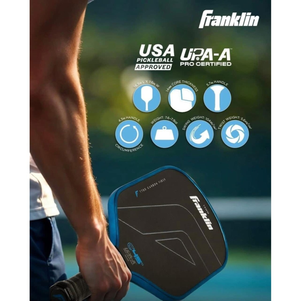 【唯羽生活】 富蘭克林 【Franklin】 C45°  Carbon 45  匹克球拍 14mm 匹克拍 美國協會認證-細節圖5