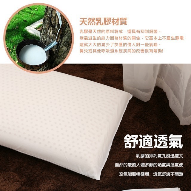 天然乳膠枕 抗菌抑制塵螨 人體工學枕 按摩顆粒乳膠枕 平面乳膠枕-細節圖7