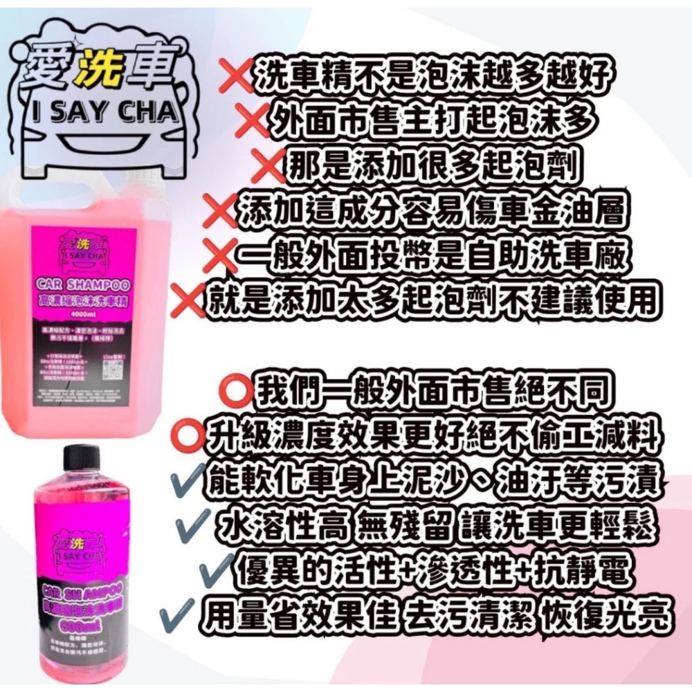 【ISC 愛洗車】高濃縮泡沫洗車精 汽車美容 洗車精 美白洗車精 500ml 日本配方 洗車精 泡沫精 泡沫預洗劑-細節圖6