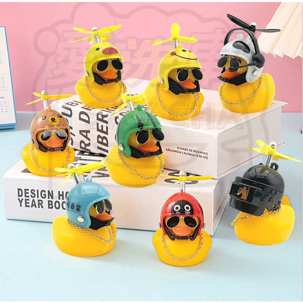 【ISC 愛洗車】小鴨 破風鴨 竹蜻蜓 螺旋槳帽子 吃雞 鴨子 機車 摩托車 腳踏車 安全帽 頭盔 螢光 機車裝飾-細節圖6