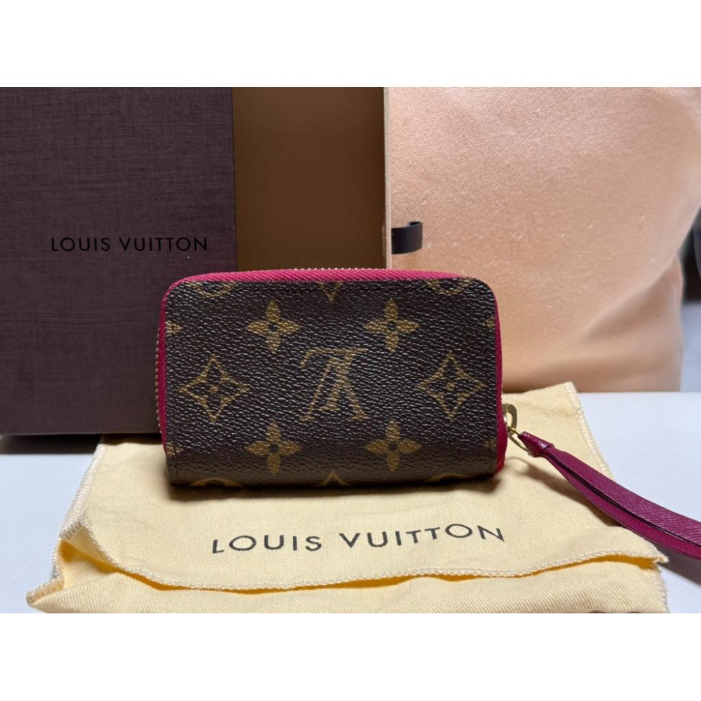 （9成新）LV M61299經典Monogram拉鍊卡夾/零錢包(紅)-細節圖2
