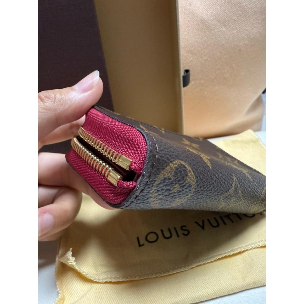 （9成新）LV M61299經典Monogram拉鍊卡夾/零錢包(紅)-細節圖4
