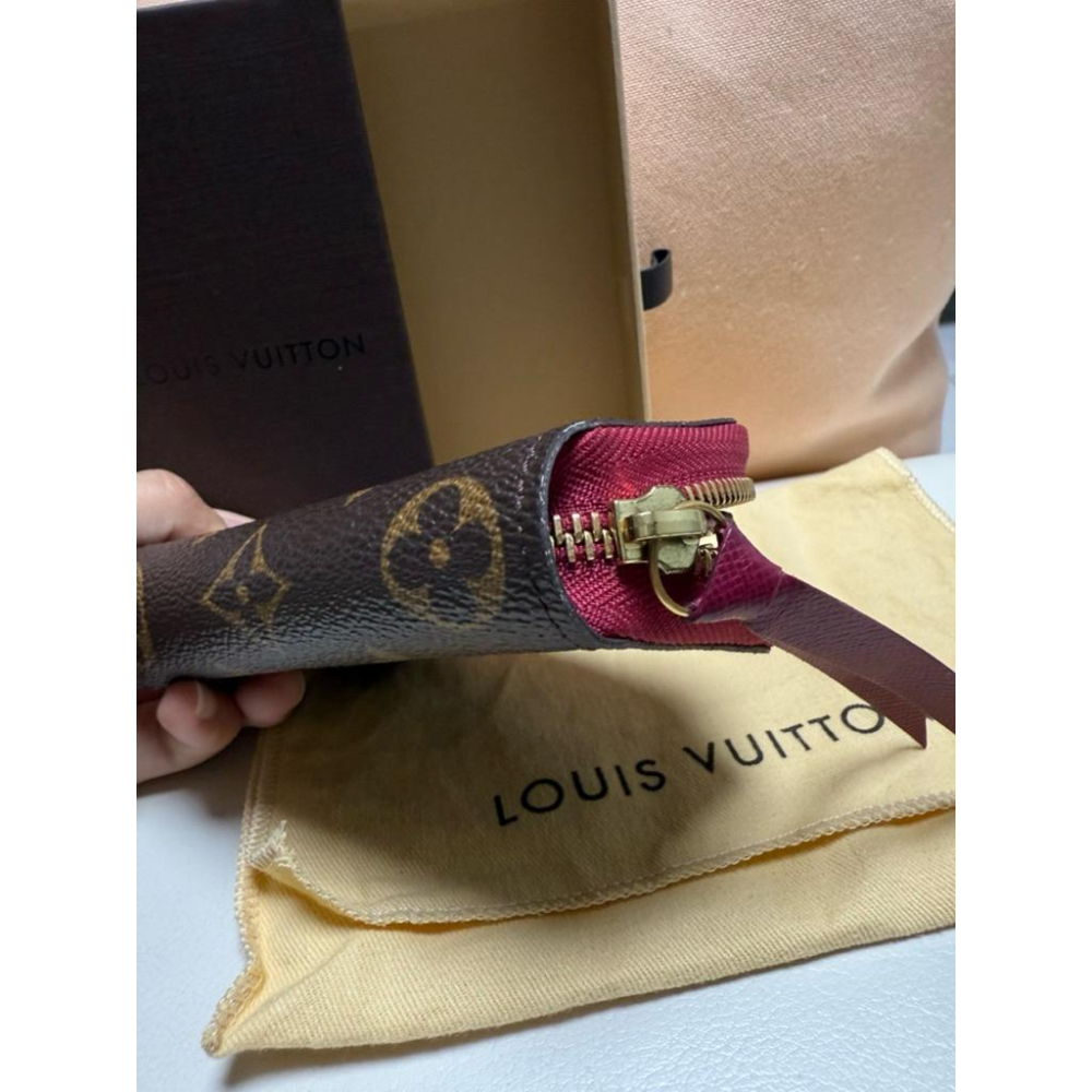 （9成新）LV M61299經典Monogram拉鍊卡夾/零錢包(紅)-細節圖5