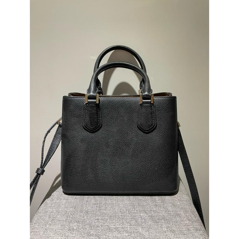 （二手）黑色美Michael Kors MK 鎖頭 皮革 雙層 斜背包-細節圖3