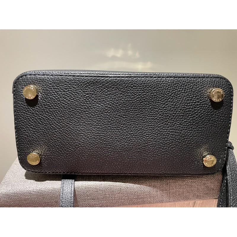 （二手）黑色美Michael Kors MK 鎖頭 皮革 雙層 斜背包-細節圖6