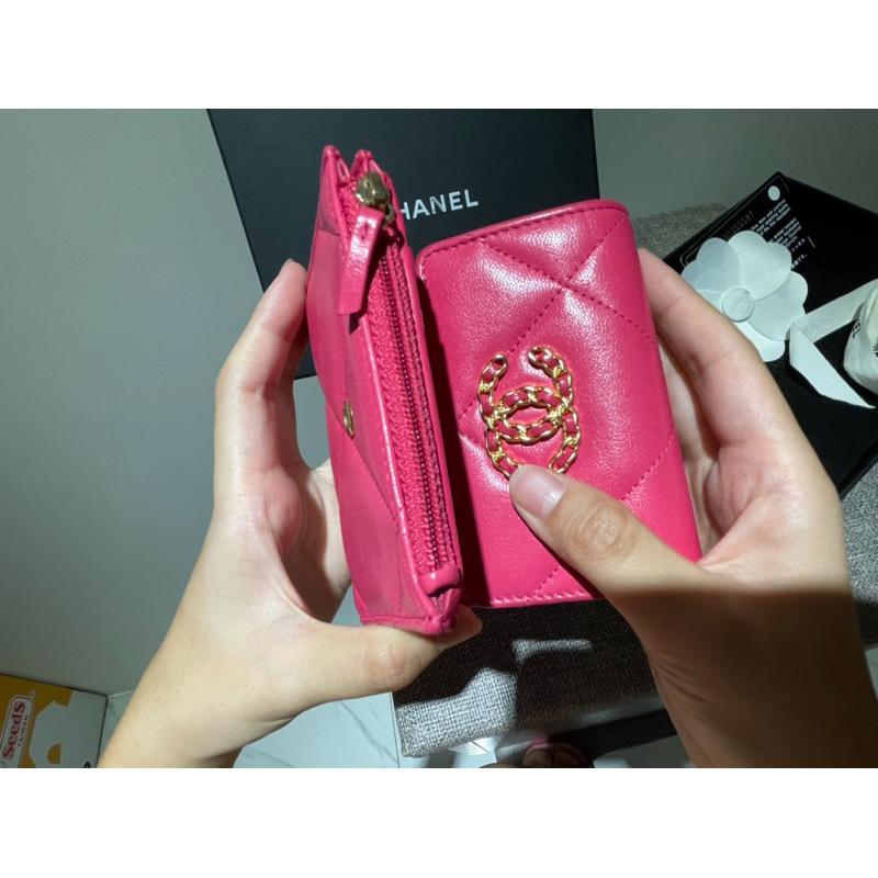 （二手）桃紅色香奈兒chanel短夾-細節圖5