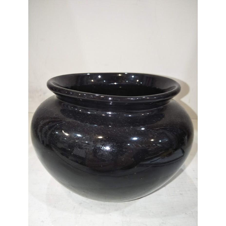 【娟兒藝品】黑圓型造型陶瓷花器✔物品槽✔展示✔藝術品-細節圖2