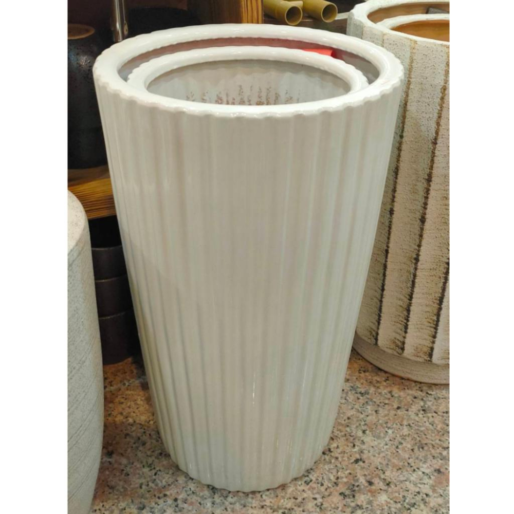 大型白花盆 ✔展示✔藝術品✔造型盆 ✔插花-細節圖2