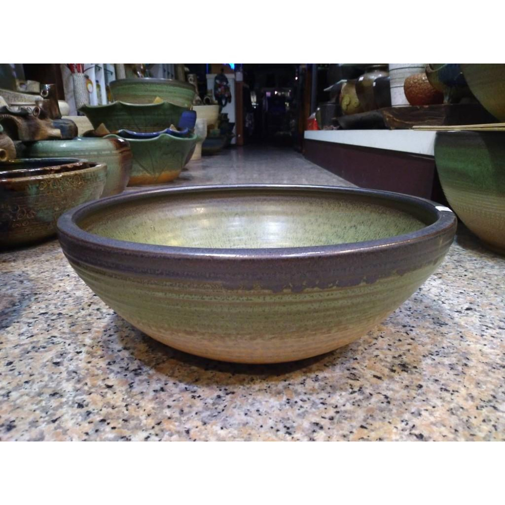 【娟兒藝品】抹茶綠洗手盆陶瓷器✔泡腳盆✔展示✔藝術品✔洗手台-細節圖2