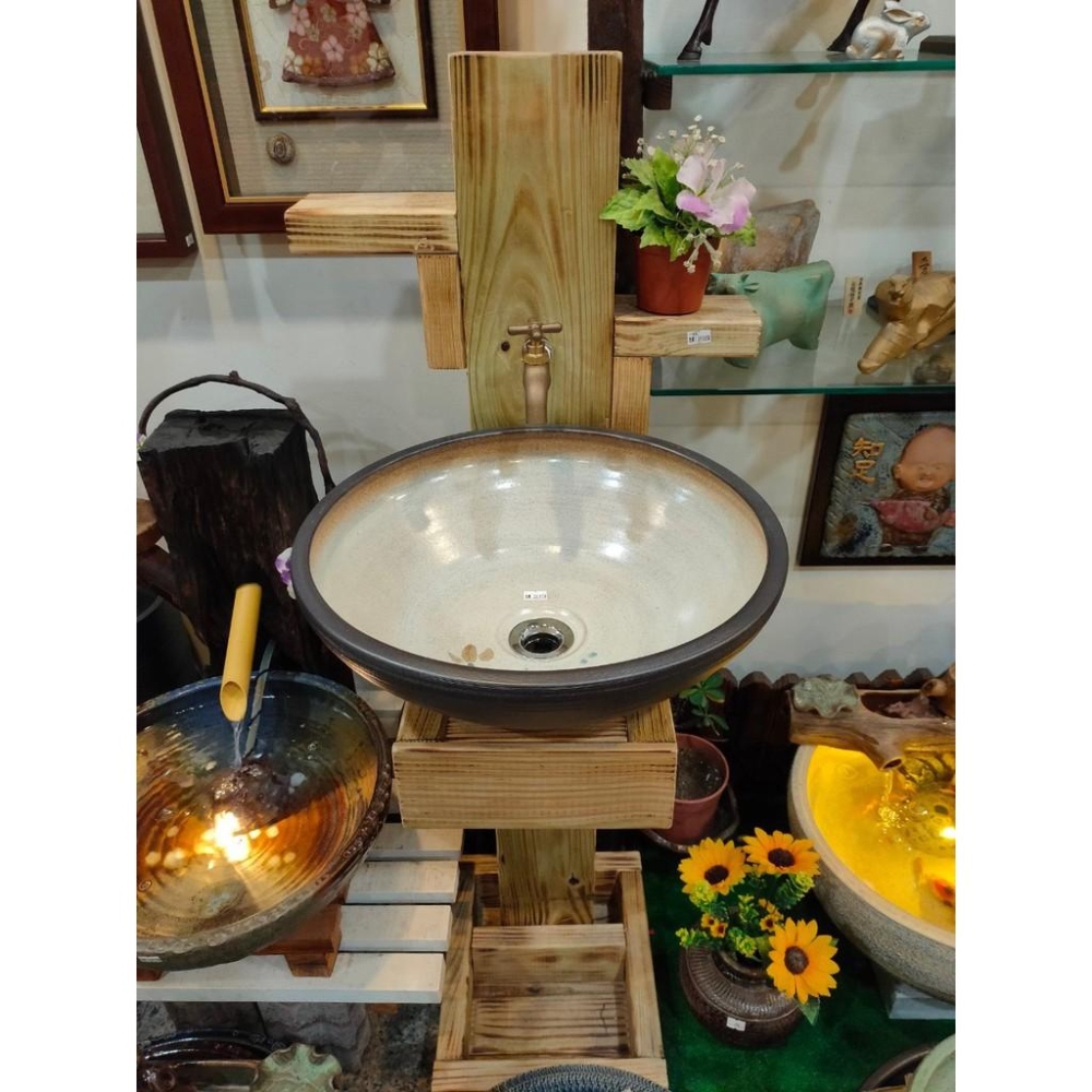 【娟兒藝品(訂製)】古澀南方松木座 ✔物品槽✔展示✔藝術品✔洗手台-細節圖2