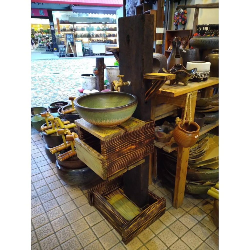 【娟兒藝品(訂製)】古澀南方松木座 ✔物品槽✔展示✔藝術品✔洗手台-細節圖3
