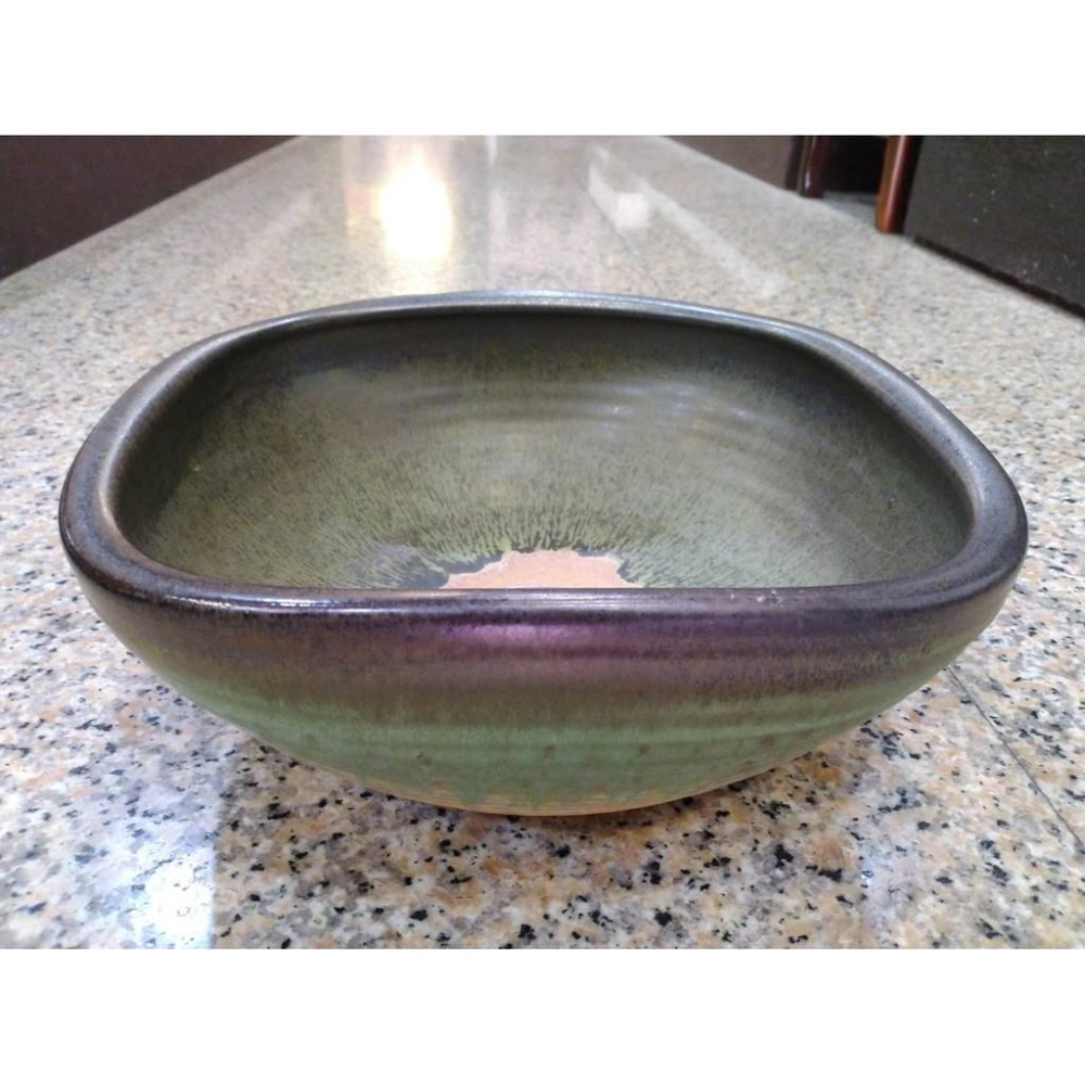 【娟兒藝品】綠方形手盆陶瓷器✔物品槽✔展示✔藝術品✔洗手台-細節圖2