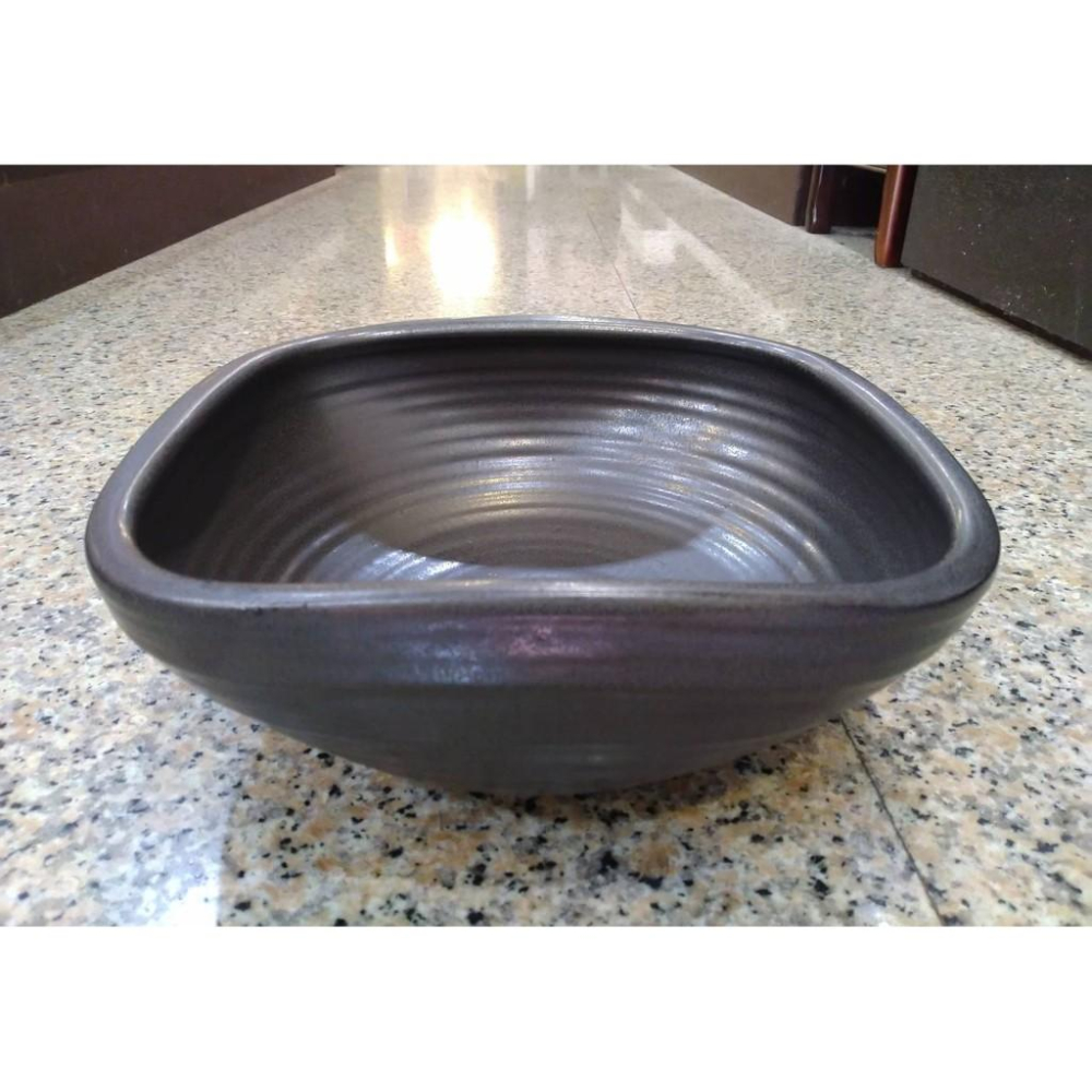 【娟兒藝品】黑方形手盆陶瓷器✔物品槽✔展示✔藝術品✔洗手台-細節圖2