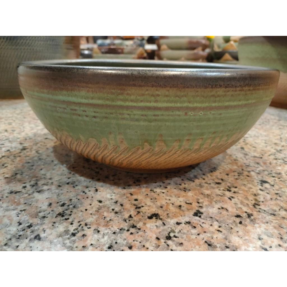 【娟兒藝品】墨綠手盆陶瓷器✔物品槽✔展示✔藝術品✔洗手盆-細節圖2
