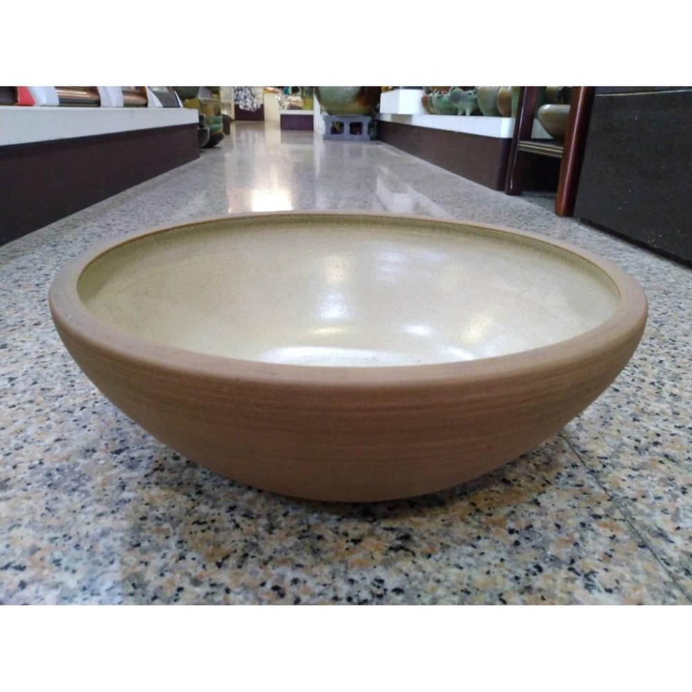 【娟兒藝品】淺咖啡手繪盆陶瓷器✔物品槽✔展示✔藝術品✔洗手台-細節圖2