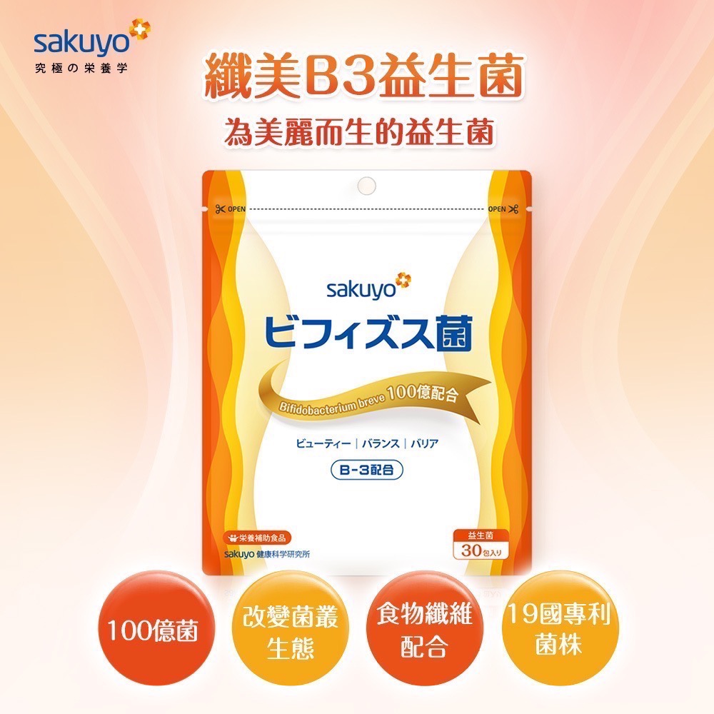 [公司貨］Sakuyo纖美B3益生菌(30入/包)-細節圖2