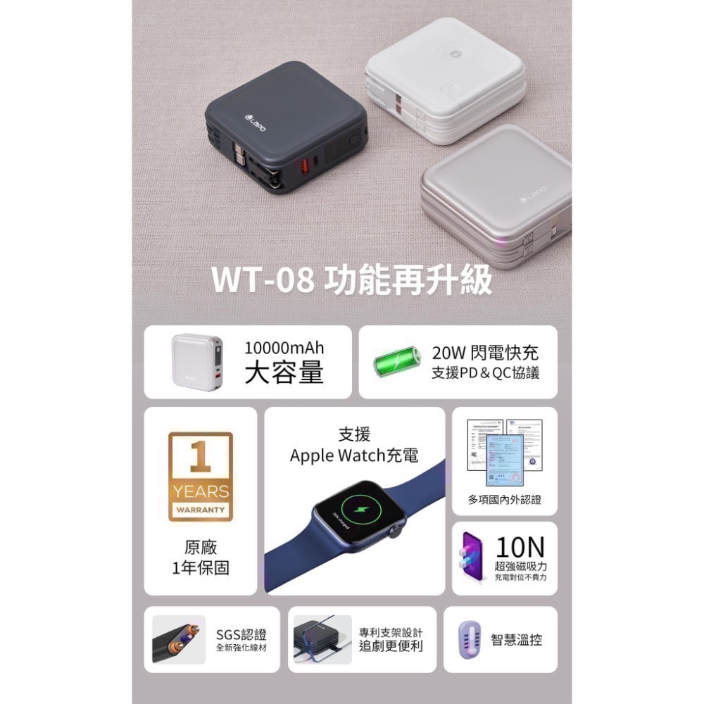 LaPO 3代 超進化八合一 10000mAh 無線快充行動電源-細節圖4