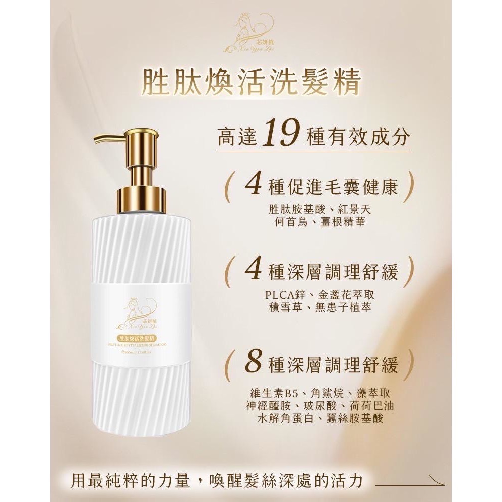 芯妍植 養髮保養液 胜肽煥活洗髮精 & 胜肽結構修護乳 胜肽護髮 水解角蛋白護髮 氨基酸護髮-細節圖6