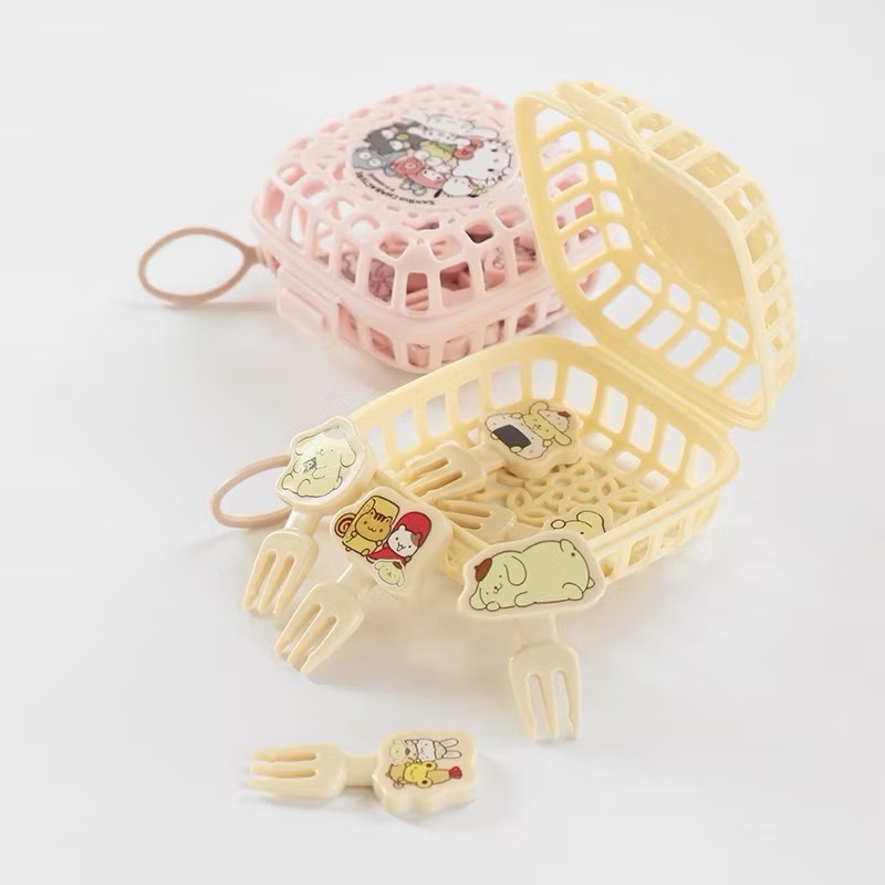 日本 三麗鷗 水果叉 （無盒子） Hello Kitty 大耳狗 美樂蒂 庫洛米 布丁狗 叉子 甜點叉 小叉子 水果叉-細節圖6