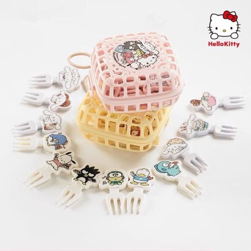 日本 三麗鷗 水果叉 （無盒子） Hello Kitty 大耳狗 美樂蒂 庫洛米 布丁狗 叉子 甜點叉 小叉子 水果叉-細節圖8