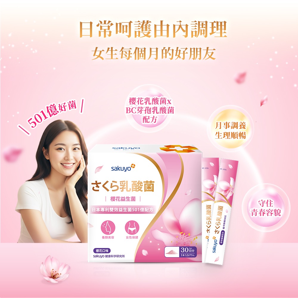 ［妹妹的好朋友］ 日本Sakuyo 櫻花益生菌 櫻花乳酸菌 BC 芽孢乳酸菌 乳酸菌  水溶性 纖維 半乳寡醣-細節圖2