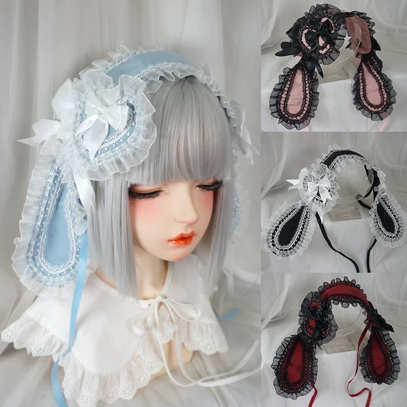 Take a nap✞亞文化Lolita垂兔耳蕾絲髮帶-細節圖2