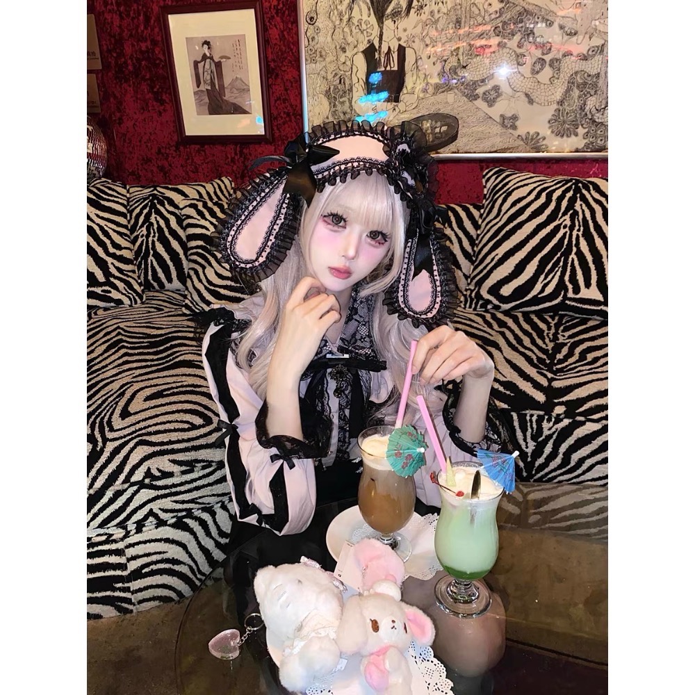 Take a nap✞亞文化Lolita垂兔耳蕾絲髮帶-細節圖10