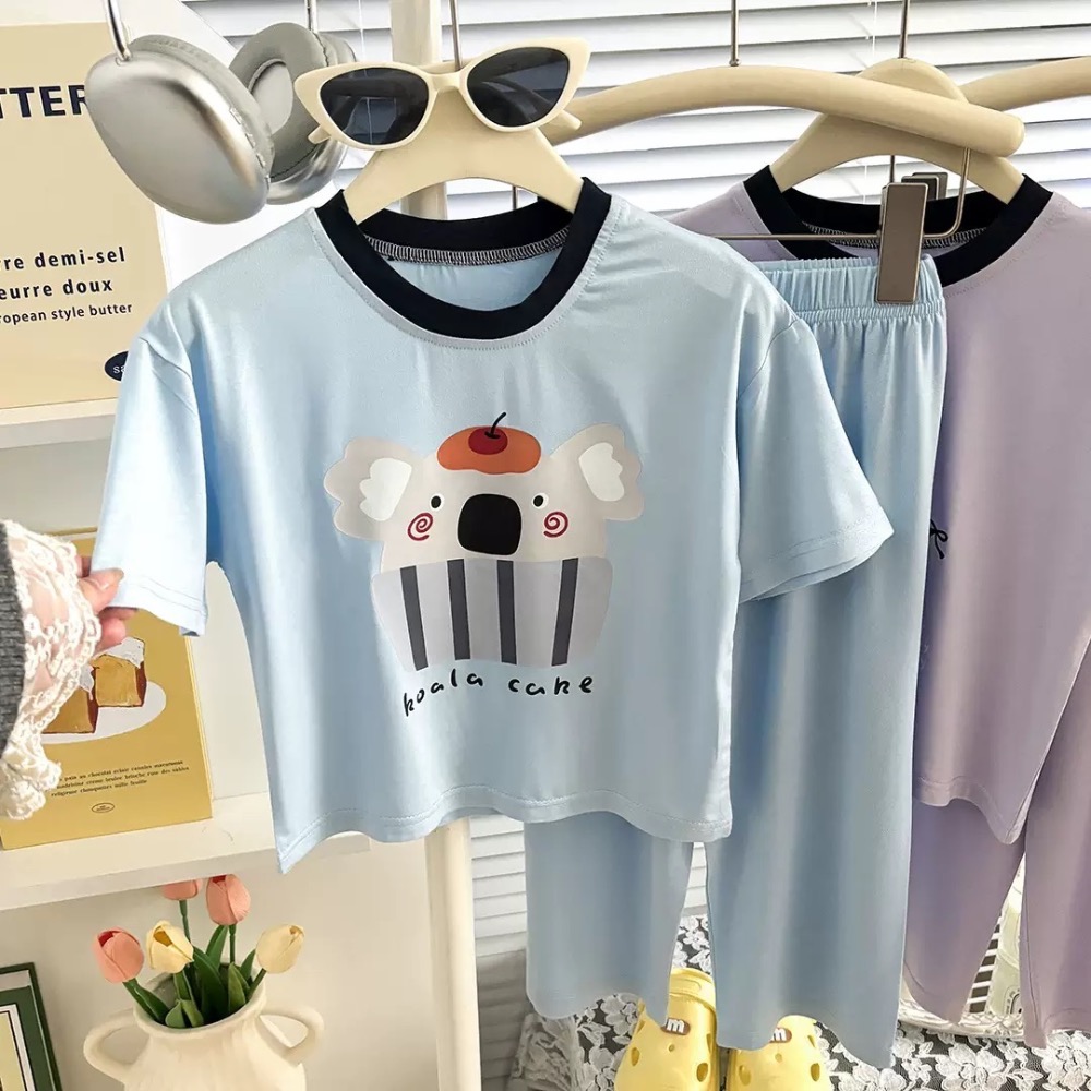 莫代爾夏季超薄短袖長褲家居服 預購-規格圖6