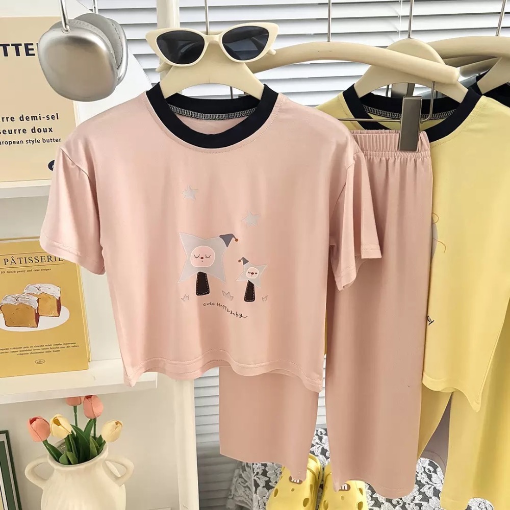 莫代爾夏季超薄短袖長褲家居服 預購-規格圖6