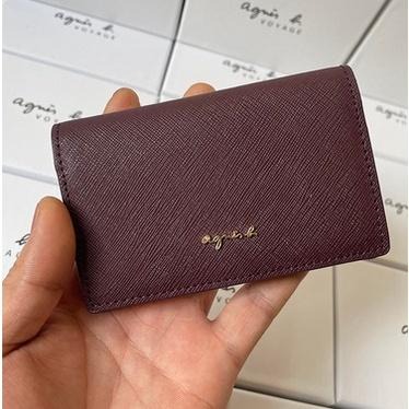 日本 agnes b 小b  小b包 日本b 質感 真皮 十字紋 防刮 零錢包 五色系 卡包 手拿包 簡約 時尚-細節圖6