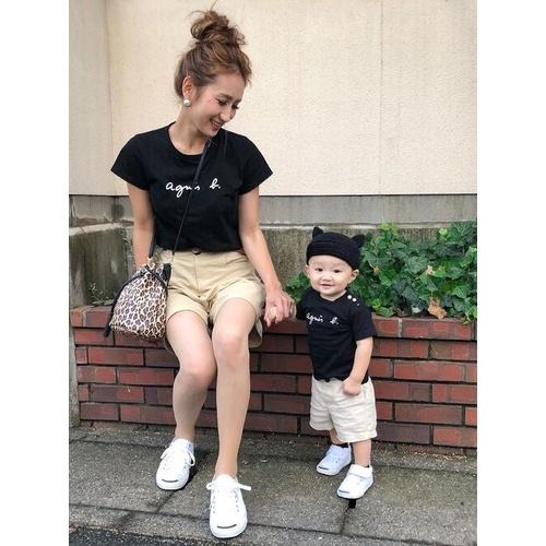 新款 👨可親子 日本B 小b 小B包 草寫小字母 男童 女童 3色 純棉短袖 短袖 T恤 童裝-細節圖3