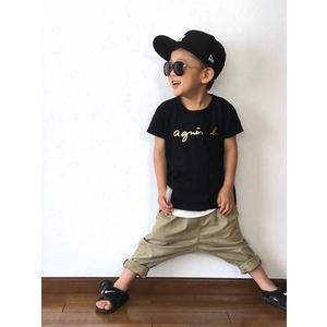 新款 👨可親子 日本B 小b 小B包 草寫小字母 男童 女童 3色 純棉短袖 短袖 T恤 童裝-細節圖4