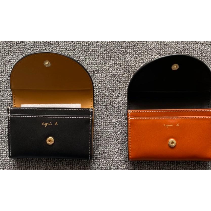 日本包 ag.b 小b包 日本b 質感 牛皮 男款 女款 黑色 焦糖色 零錢包 卡包 手拿包 鑰匙包 名片夾 證件夾-細節圖5