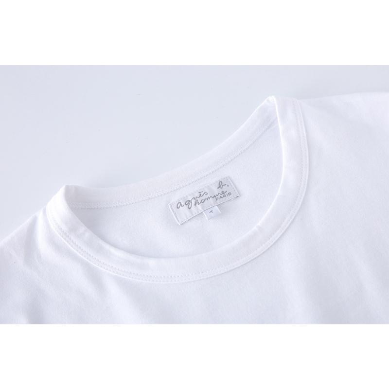 新款👫情侶 日本 ag.b 小b 日本b 經典 草寫文字 愛心 男款 女款 情侶款 白色 黑色 純棉短袖 短袖 T恤-細節圖8