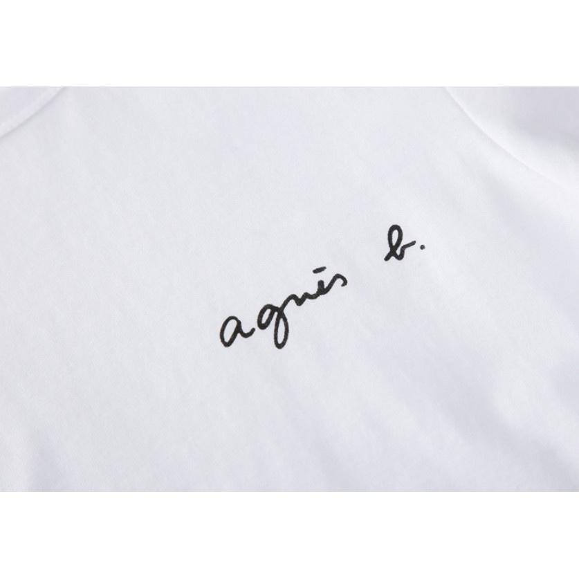 新款👫情侶 日本 ag.b 小b 日本b 經典 草寫字母小LOGO 男款 女款 情侶款 3色 純棉短袖 短袖 T恤-細節圖6