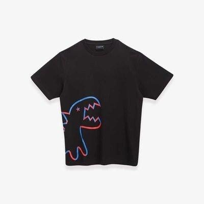 日本 agnes b 小b  日本b 經典款 大恐龍撞色印花 男款 女款 情侶款 2色 純棉短袖 短袖 T恤-細節圖6