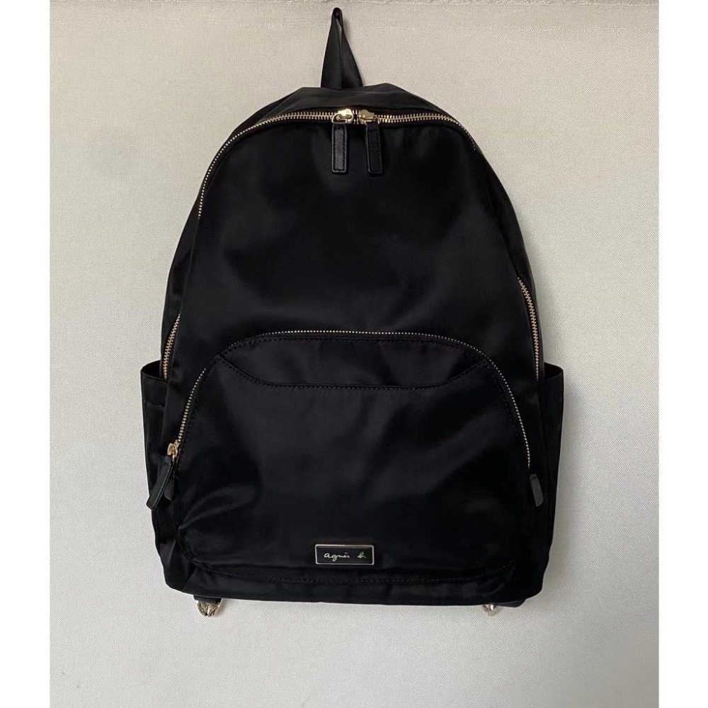 日本 agnes b 小b 小b包 日本b 經典草寫LOGO 簡約 三色 背包 後背包 雙肩包 學生包 電腦包-細節圖2