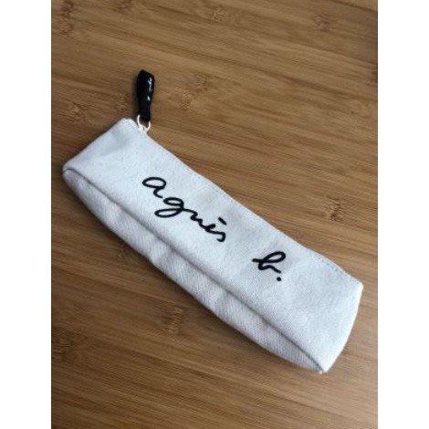 現貨 日本包 ag.b 小b包 日本b 草寫LOGO 帆布 簡約 黑色 米白色 藏青色 文具 筆袋 鉛筆袋 鉛筆盒-細節圖3